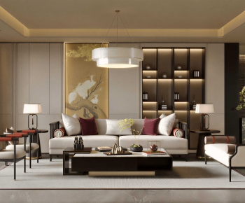 New Chinese Style A Living Room-ID:325552943