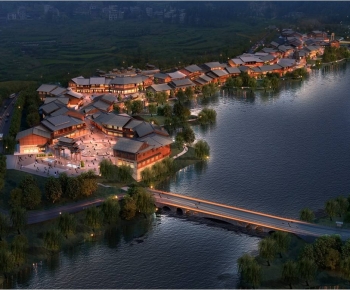 New Chinese Style Architectural Bird's-eye View Planning-ID:416152003