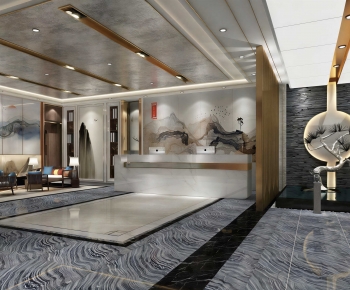 New Chinese Style Office Reception Desk-ID:128865962