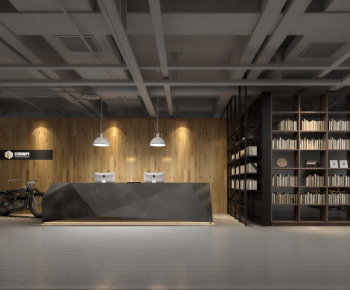 Industrial Style Office Reception Desk-ID:196504121
