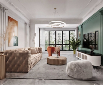 Simple European Style A Living Room-ID:416102899