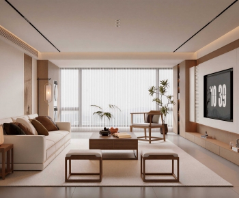 New Chinese Style A Living Room-ID:791340115