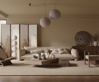 Wabi-sabi Style A Living Room-ID:882738116