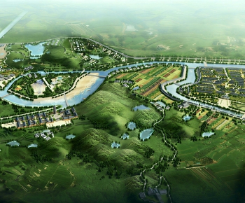 Modern Architectural Bird's-eye View Planning-ID:582153083
