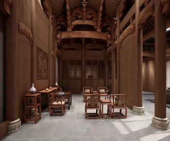 New Chinese Style A Living Room-ID:328573946