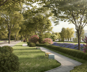Modern Park Landscape-ID:718473911