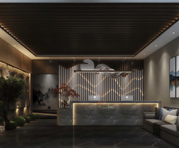 New Chinese Style Office Reception Desk-ID:259584909