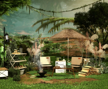 Modern Park Landscape-ID:136957889