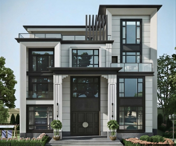 New Chinese Style Villa Appearance-ID:329628941