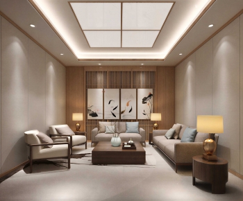 New Chinese Style A Living Room-ID:627989865