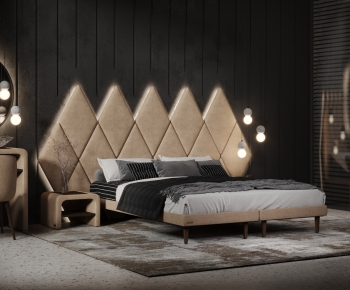 Modern Double Bed-ID:623459888