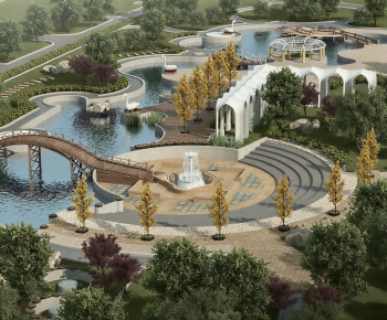 Modern Park Landscape-ID:451606997