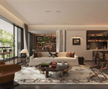 New Chinese Style A Living Room-ID:376323949