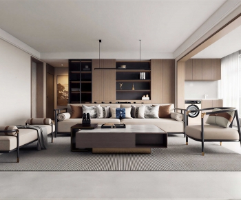 New Chinese Style A Living Room-ID:874103076