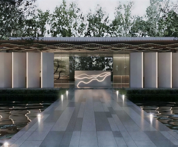 New Chinese Style Facade Element-ID:154149066