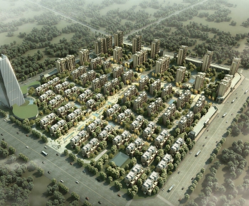 Modern Architectural Bird's-eye View Planning-ID:706319095
