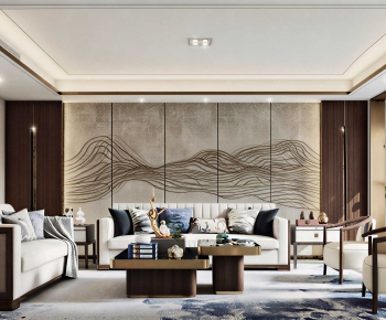 New Chinese Style A Living Room-ID:849374061