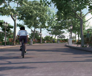 Modern Park Landscape-ID:392596014