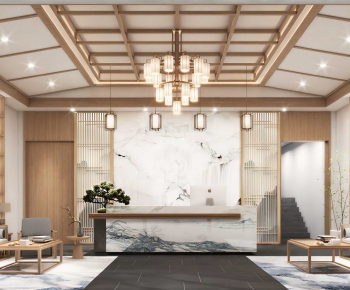 New Chinese Style Office Reception Desk-ID:647610907