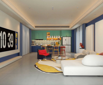 Modern A Living Room-ID:709424975