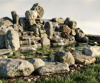 Modern Rockery Waterscape-ID:913458115