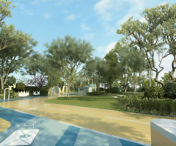 Modern Park Landscape-ID:673405899