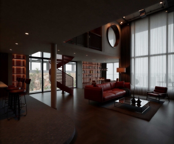 Industrial Style A Living Room-ID:809528876