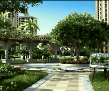 Modern Park Landscape-ID:718806035