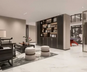 New Chinese Style A Living Room-ID:620974068