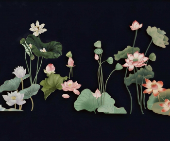 Modern Flowers And Grass-ID:697841888