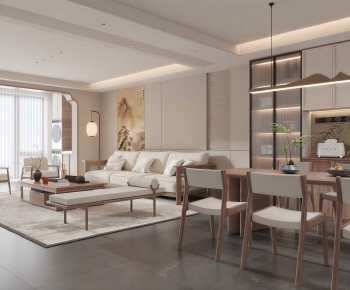 New Chinese Style A Living Room-ID:322221047