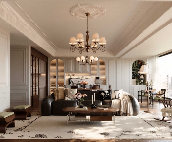 French Style A Living Room-ID:602384094