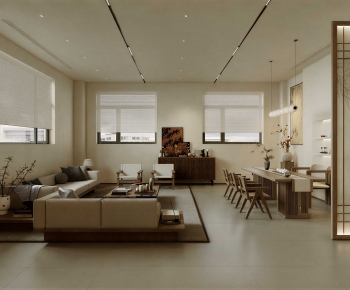 New Chinese Style A Living Room-ID:619410996