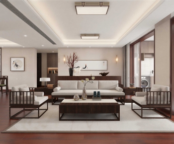 New Chinese Style A Living Room-ID:569298989