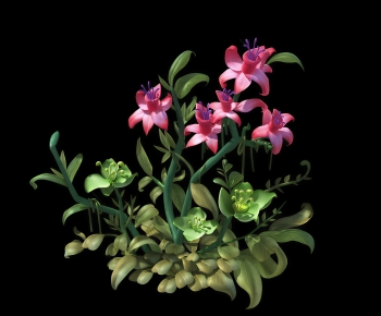 Modern Flowers And Grass-ID:309150935