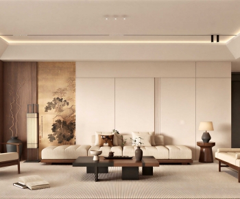 New Chinese Style A Living Room-ID:919928071