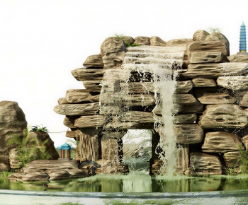 New Chinese Style Rockery Waterscape-ID:759848127