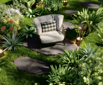 Modern Single Sofa-ID:344398987