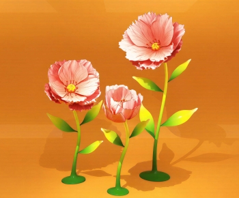 Modern Flowers And Grass-ID:319631191