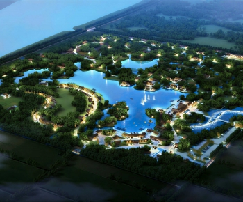 New Chinese Style Architectural Bird's-eye View Planning-ID:292899614
