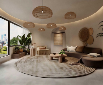 Wabi-sabi Style A Living Room-ID:917210621