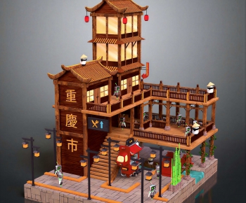 Modern Cartoon House-ID:205465089