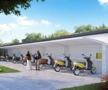 Modern Outdoor Parking Lot-ID:836427934