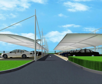 Modern Outdoor Parking Lot-ID:813122996
