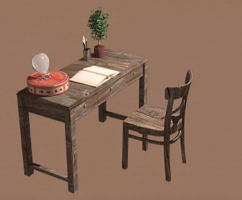 Modern Computer Desk And Chair-ID:259340056