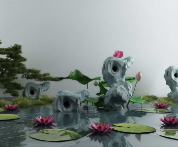 New Chinese Style Rockery Waterscape-ID:304398062