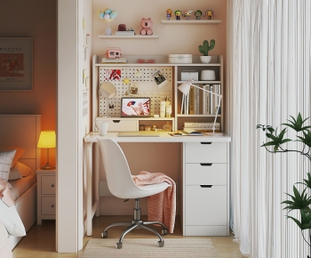 Modern Computer Desk And Chair-ID:603400955