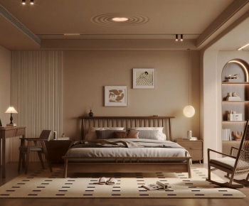 Wabi-sabi Style Bedroom-ID:372917898