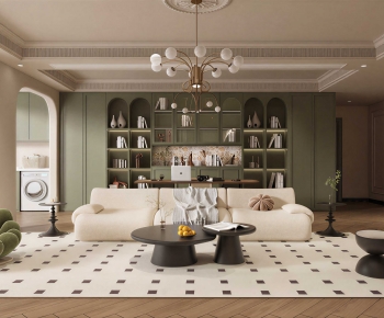 French Style A Living Room-ID:750129241