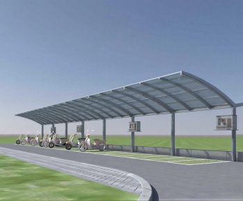 Modern Outdoor Parking Lot-ID:174607048